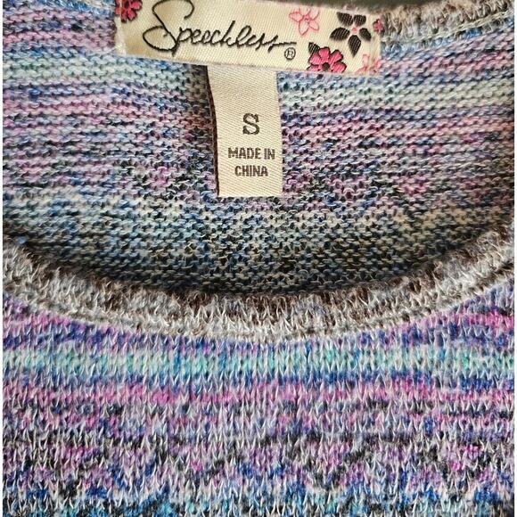 Multicolor Zigzag Stripe High Low Tunic Shirt, 3/4 Sleeve, Speechless Size Small - Picture 4 of 7